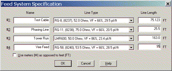 Example Feed System Dialog Box